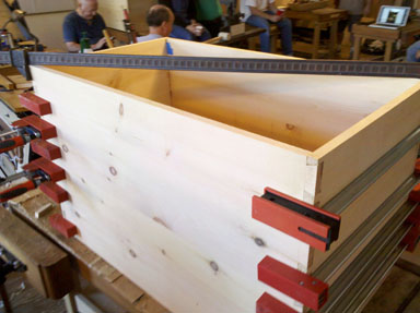 My tool chest poses as a clamp rack.